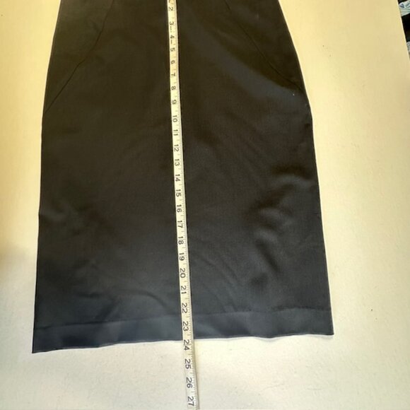 Theory Women’s Black Pencil knee length Wool Skirt | 2 Back Slits Size 4 - Picture 7 of 8